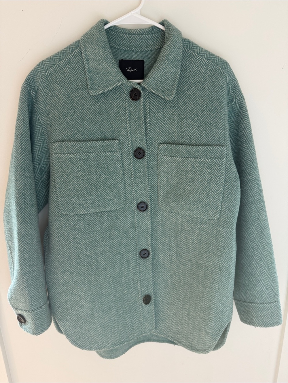 Rails Teal Herringbone Utility Jacket